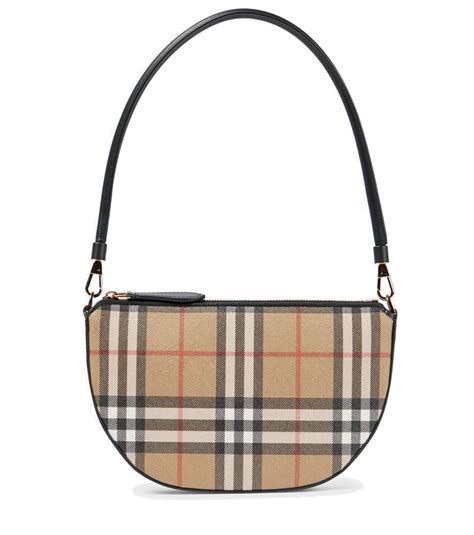 burberry olympia pouch checkered shoulder bag|Olympia Pouch checked shoulder bag in beige .